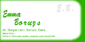 emma boruzs business card